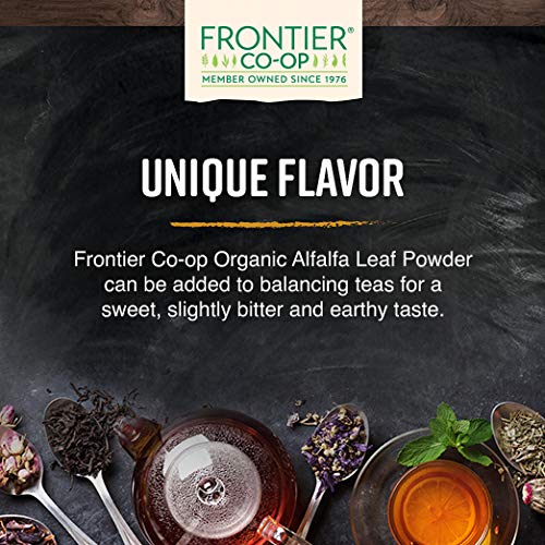 Organic farming process image for alfalfa leaf powder