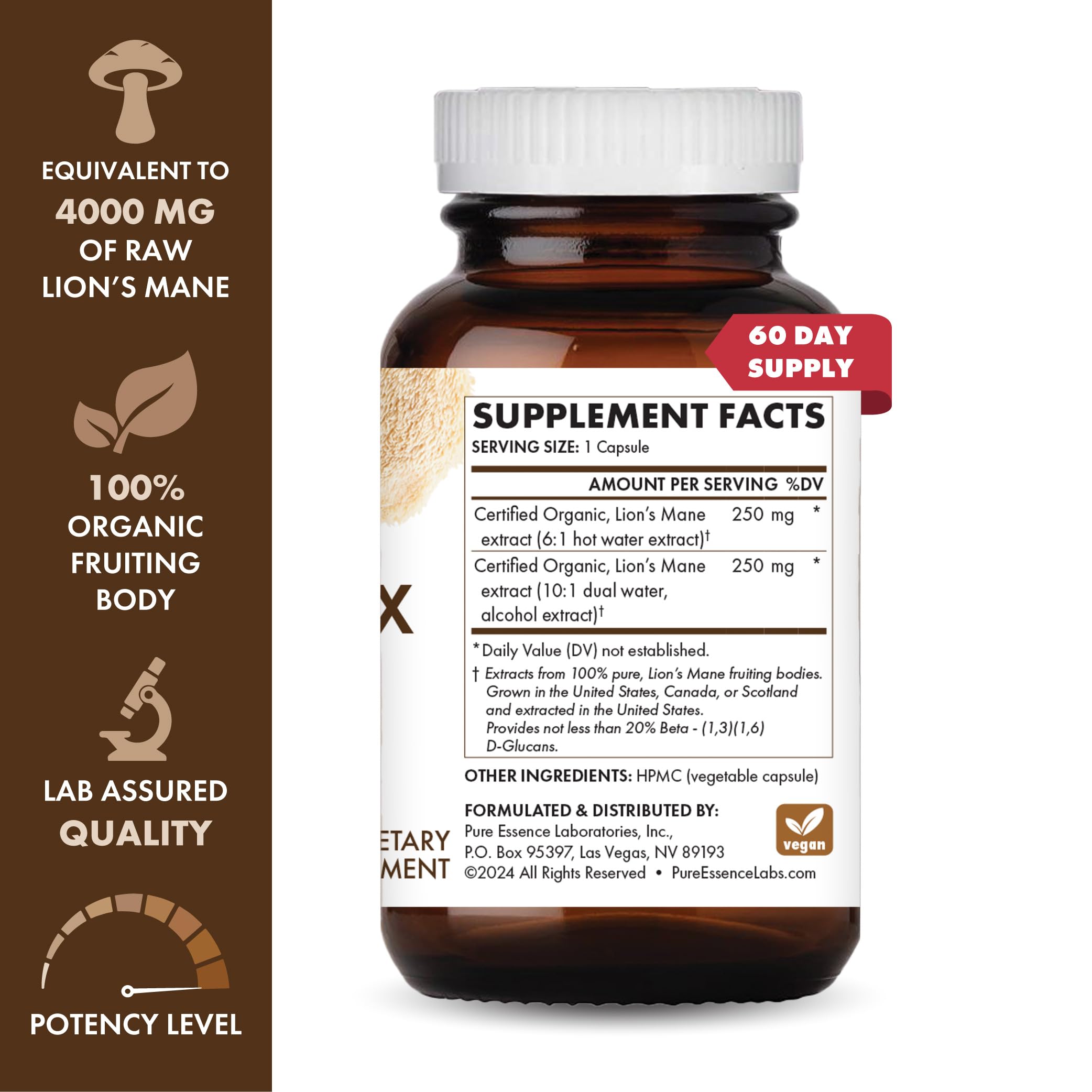 Organic fruiting body Lion's Mane mushrooms used in MyPure