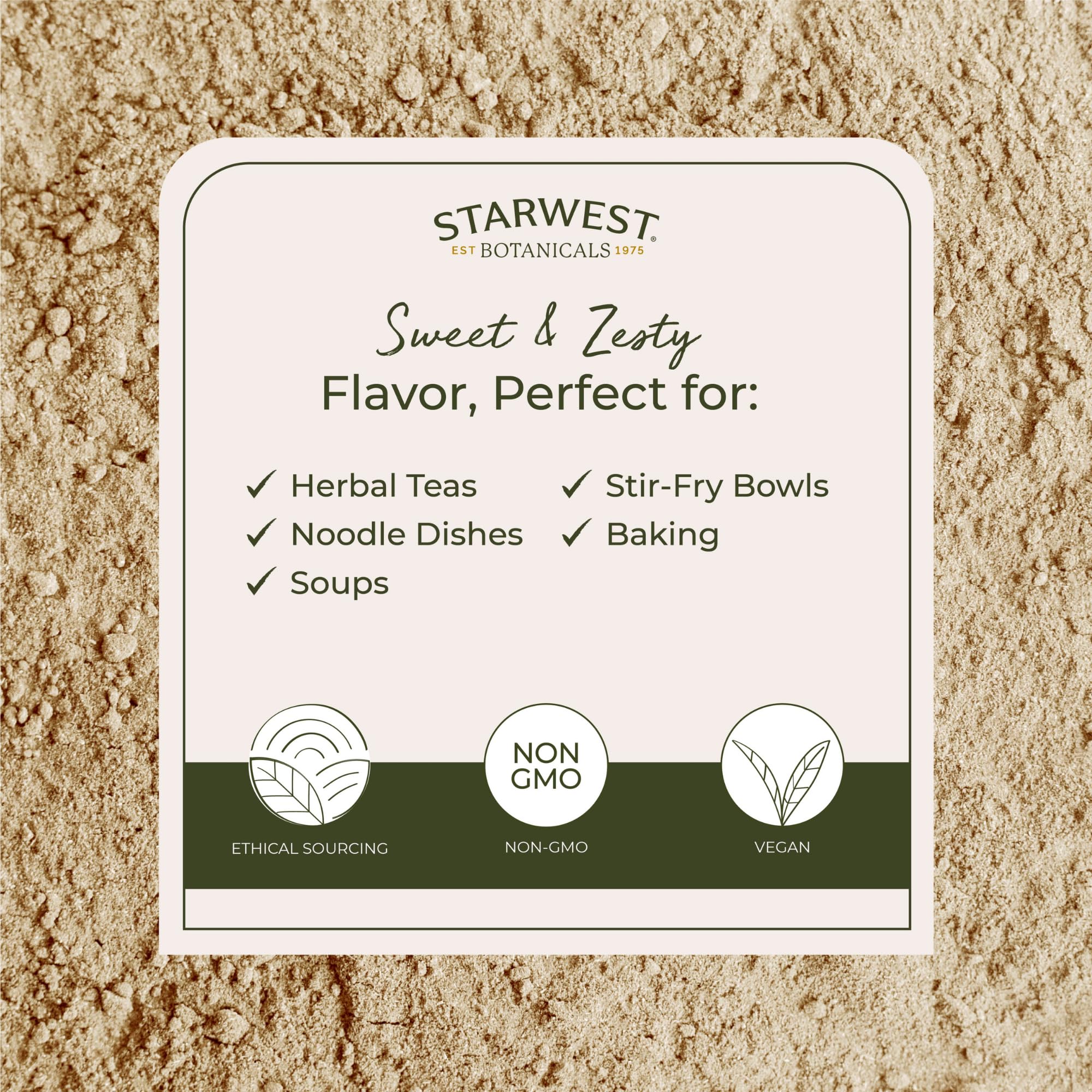 Close-up of fine organic ginger powder