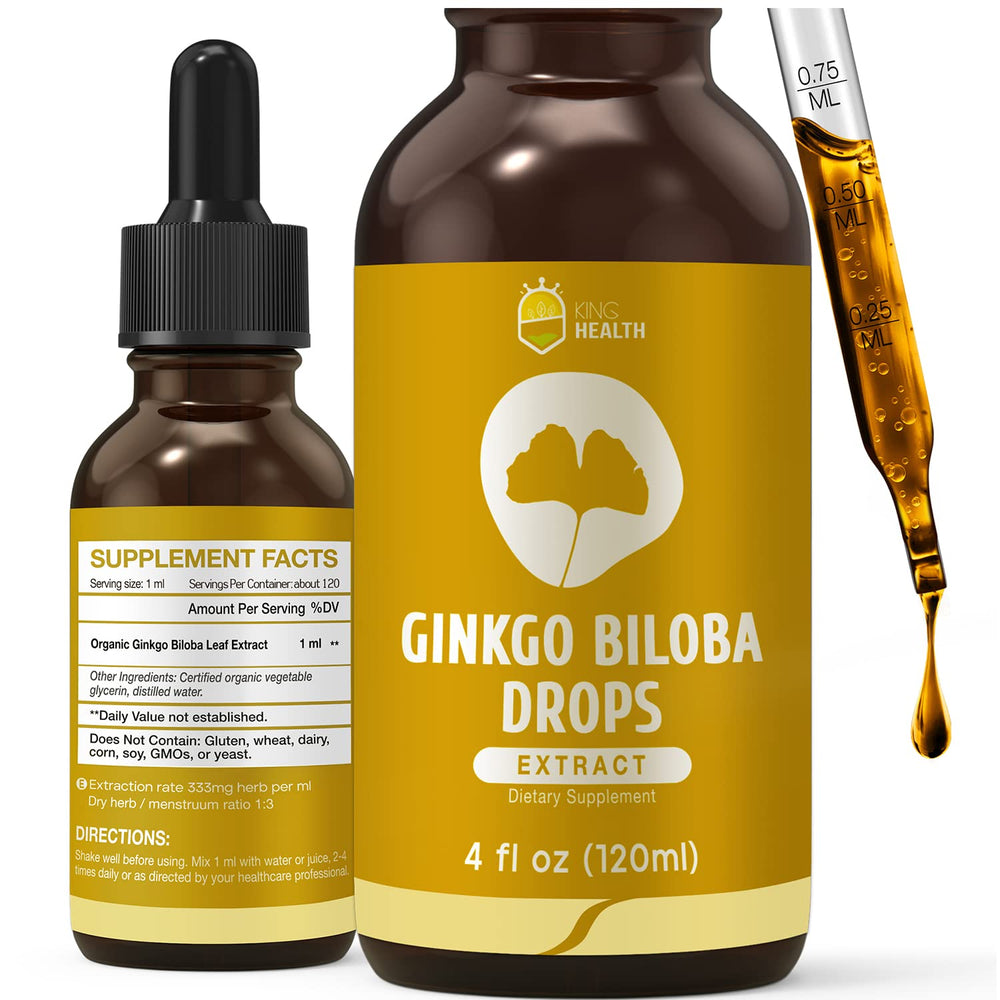 Organic Ginkgo Biloba Liquid Drops bottle – 4 oz