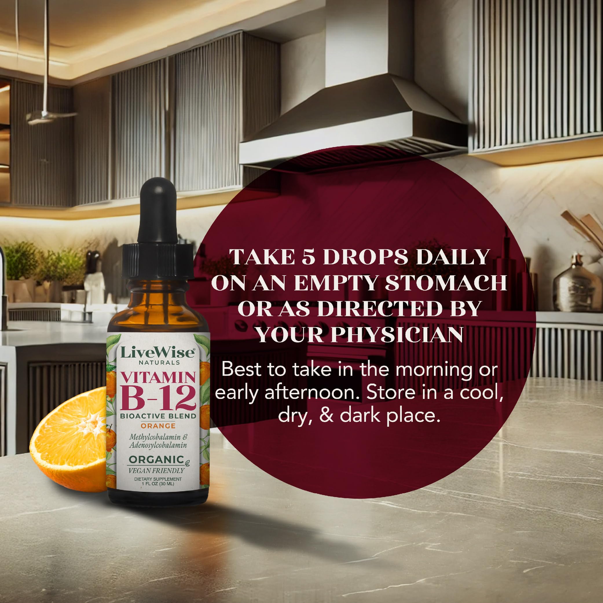 B12 liquid's base is organic grape alcohol.