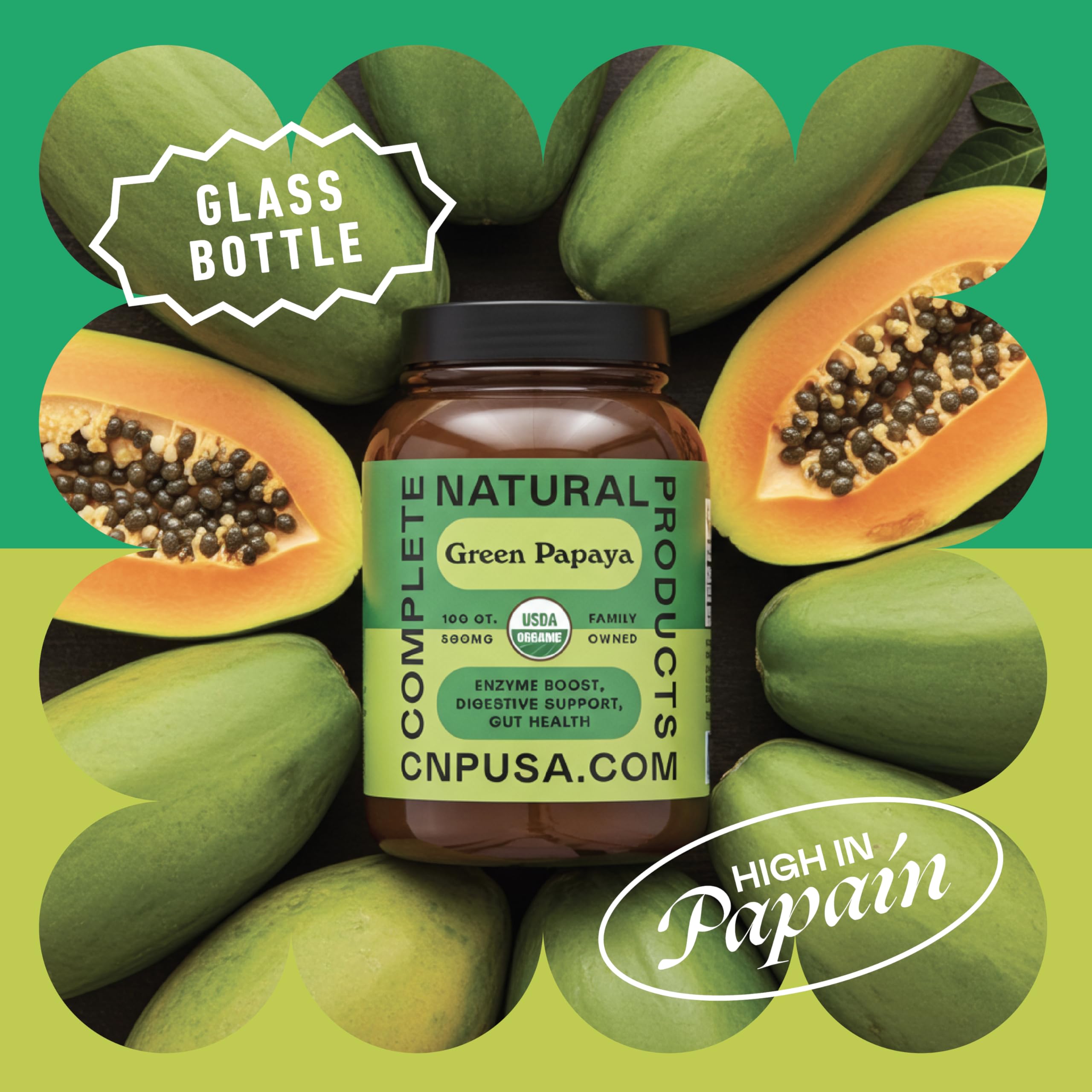 Organic green papaya powder ingredients