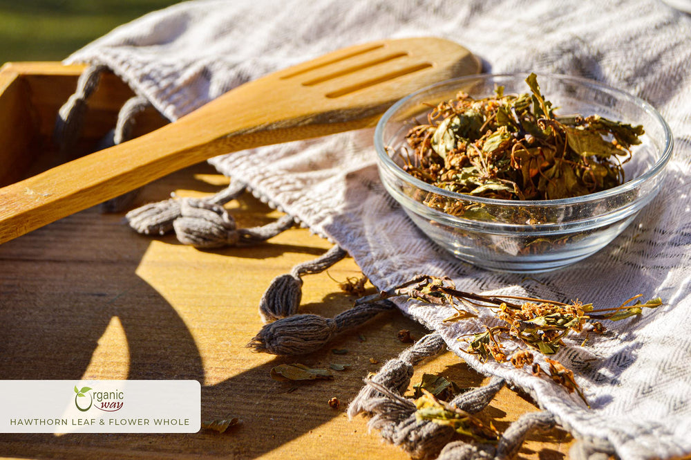 USDA and Kosher certification label on Hawthorn tea packaging