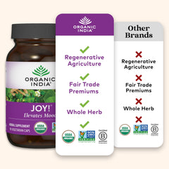 Joy packaging showing vegan gluten free kosher attributes