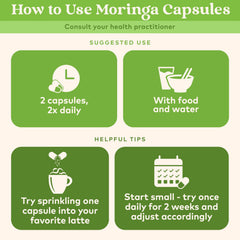Packaging of Organic India Moringa Capsules vegan gluten-free