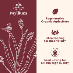 Psyllium husk capsules label showing organic certification