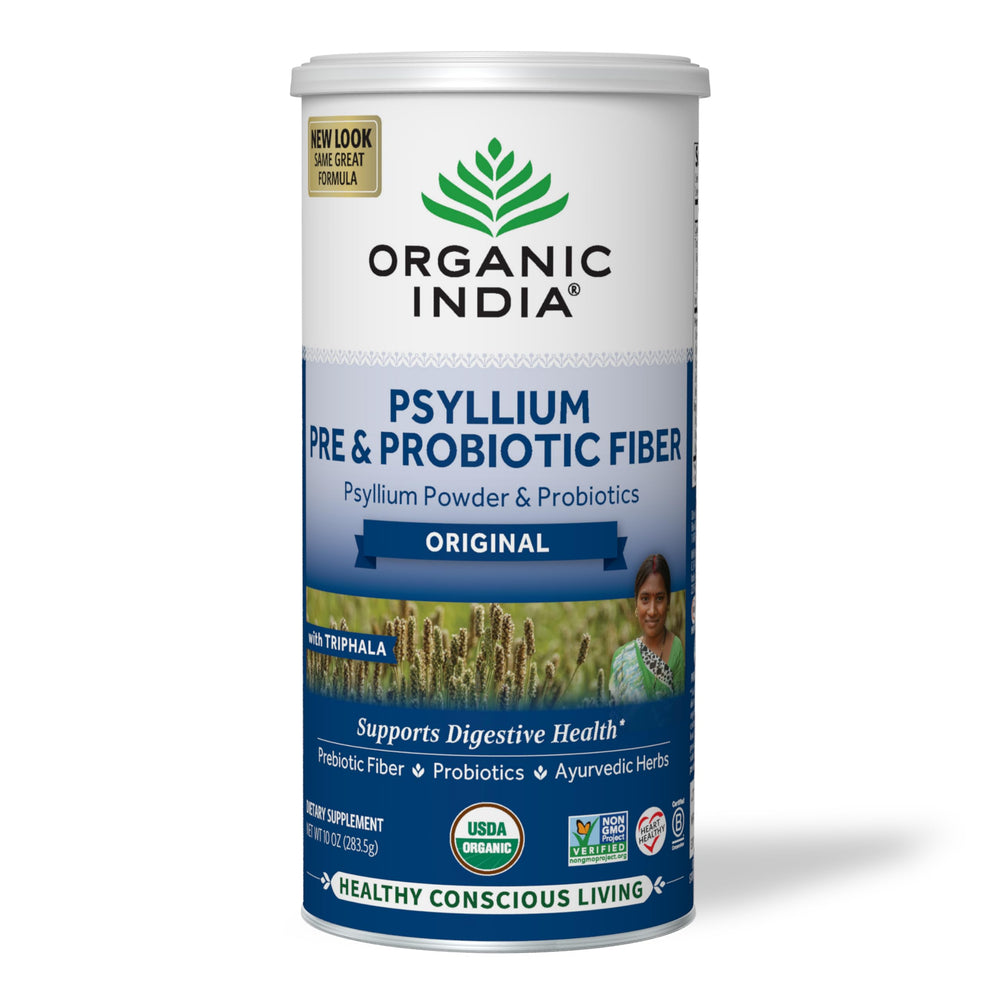 Front label of Organic India Psyllium Husk Powder 10 oz