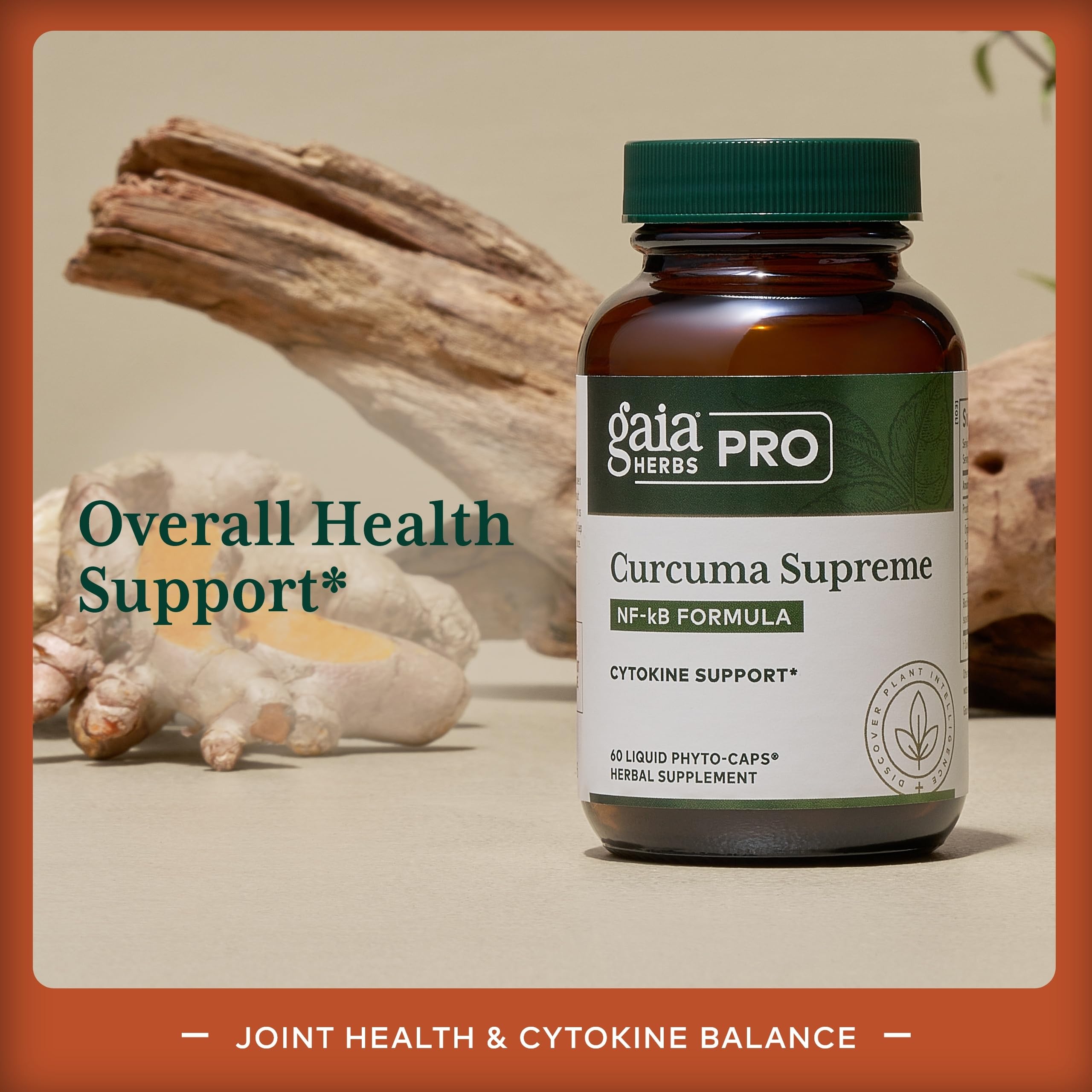 Organic ingredients label on GAIA Herbs Curcuma Supreme