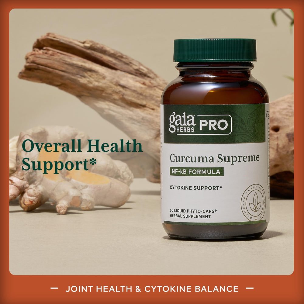 Organic ingredients label on GAIA Herbs Curcuma Supreme