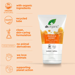 Organic ingredients used in Manuka honey foot cream
