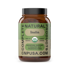 Front view of organic inulin capsules 520mg bottle