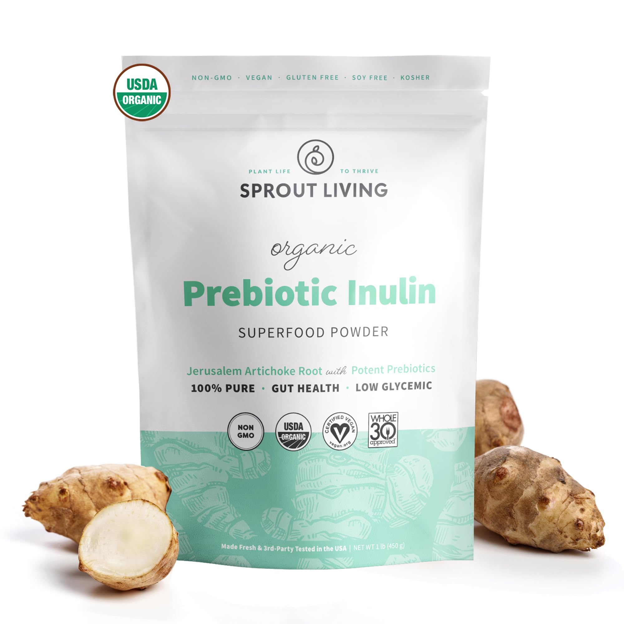 Hero image of Organic Inulin with FOS Prebiotic Powder 1 lb (90 servings)