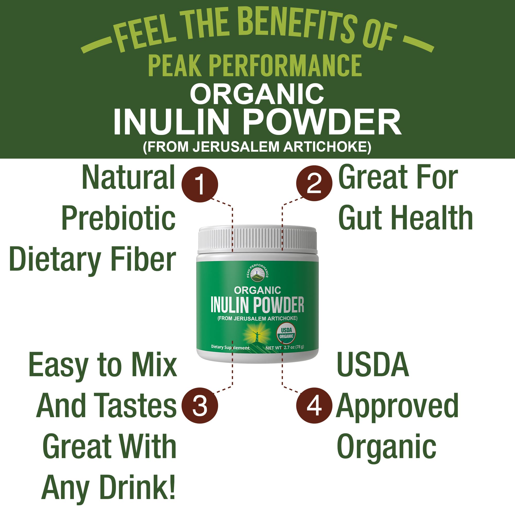 Close-up of Jerusalem Artichoke-based inulin powder