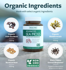 Back of bottle showing ingredients and supplement facts