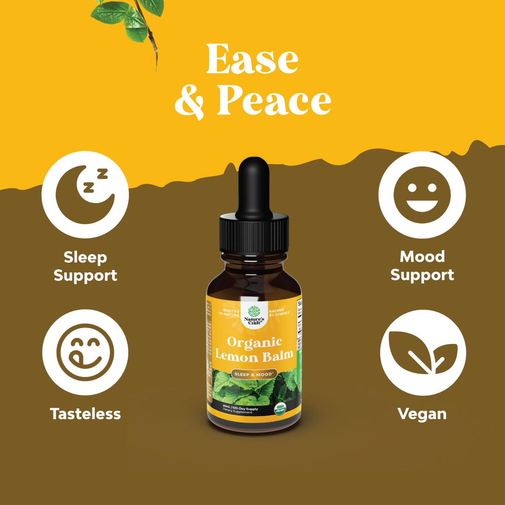 Adult using lemon balm tincture for calm and focus