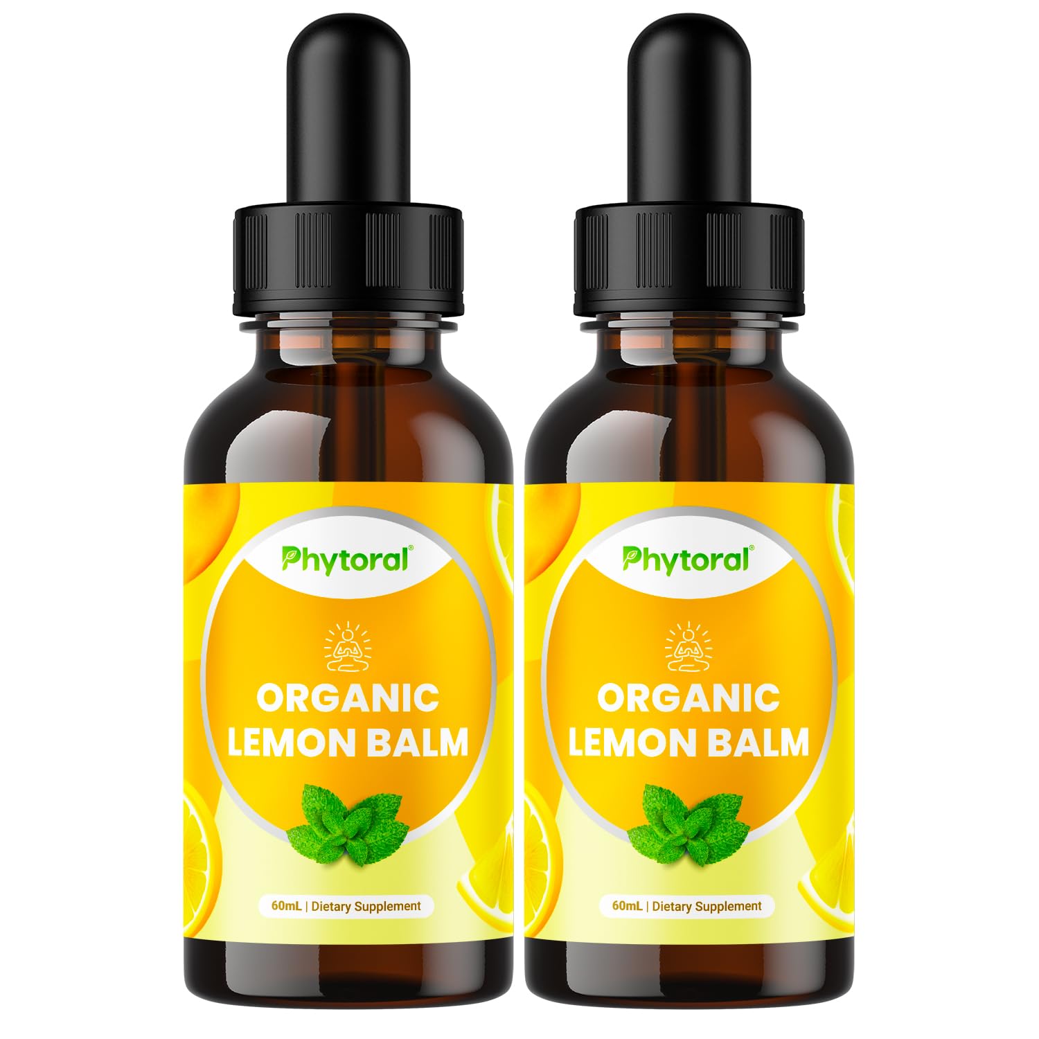 Front view of Organic Lemon Balm Liquid Extract bottle (2 oz)