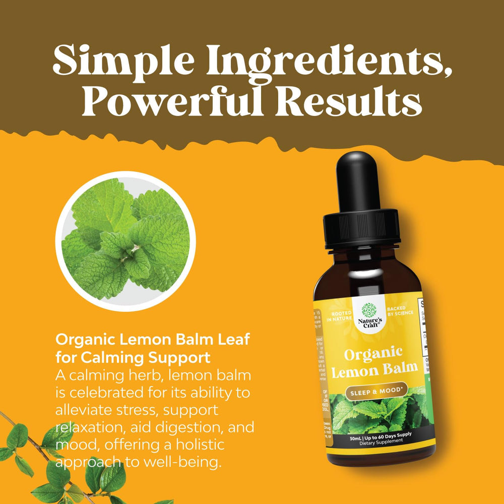 Illustration of organic lemon balm essential oil drops