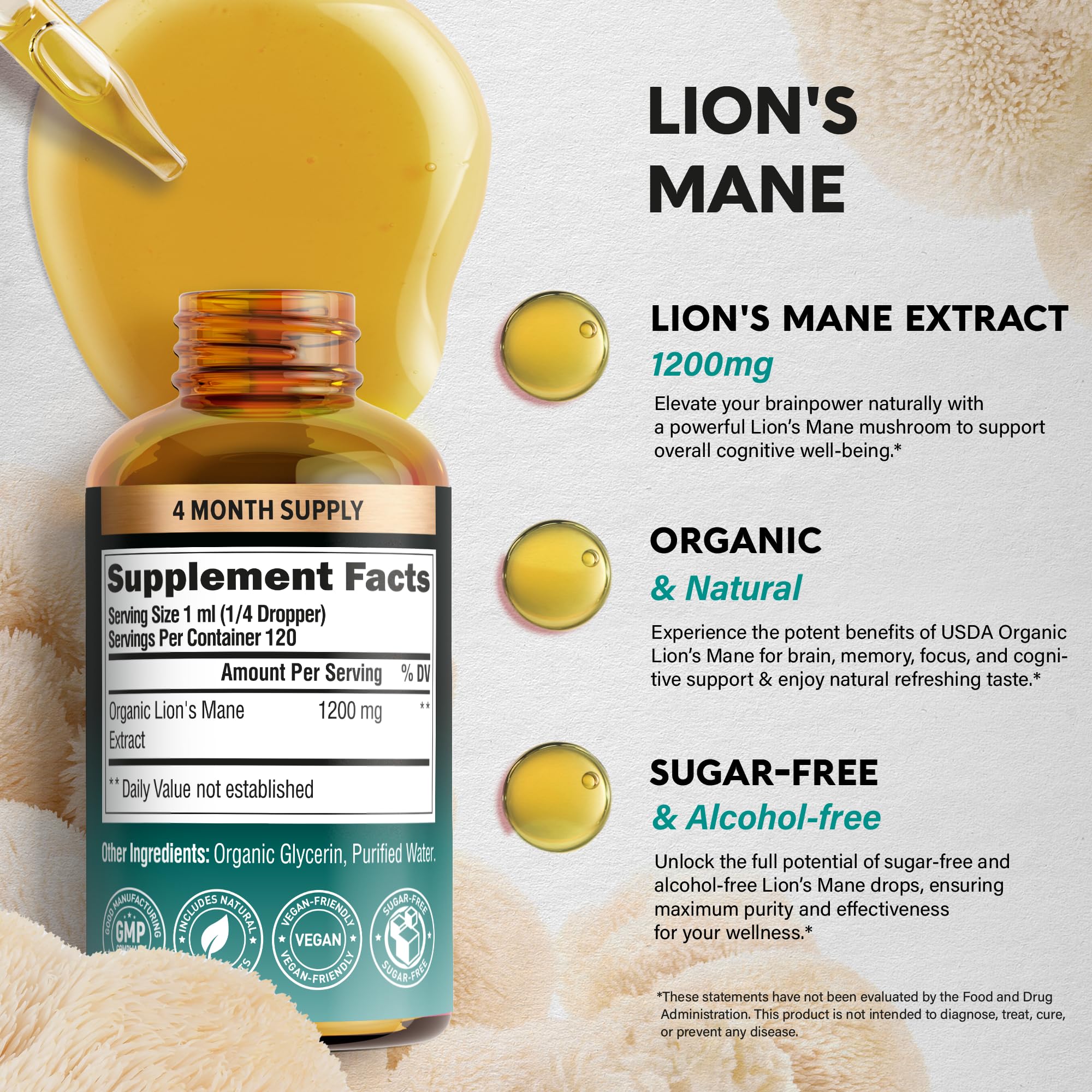 Organic Lion's Mane extract ingredient