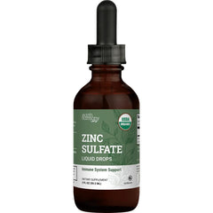 Organic Liquid Zinc Sulfate 2 oz bottle label
