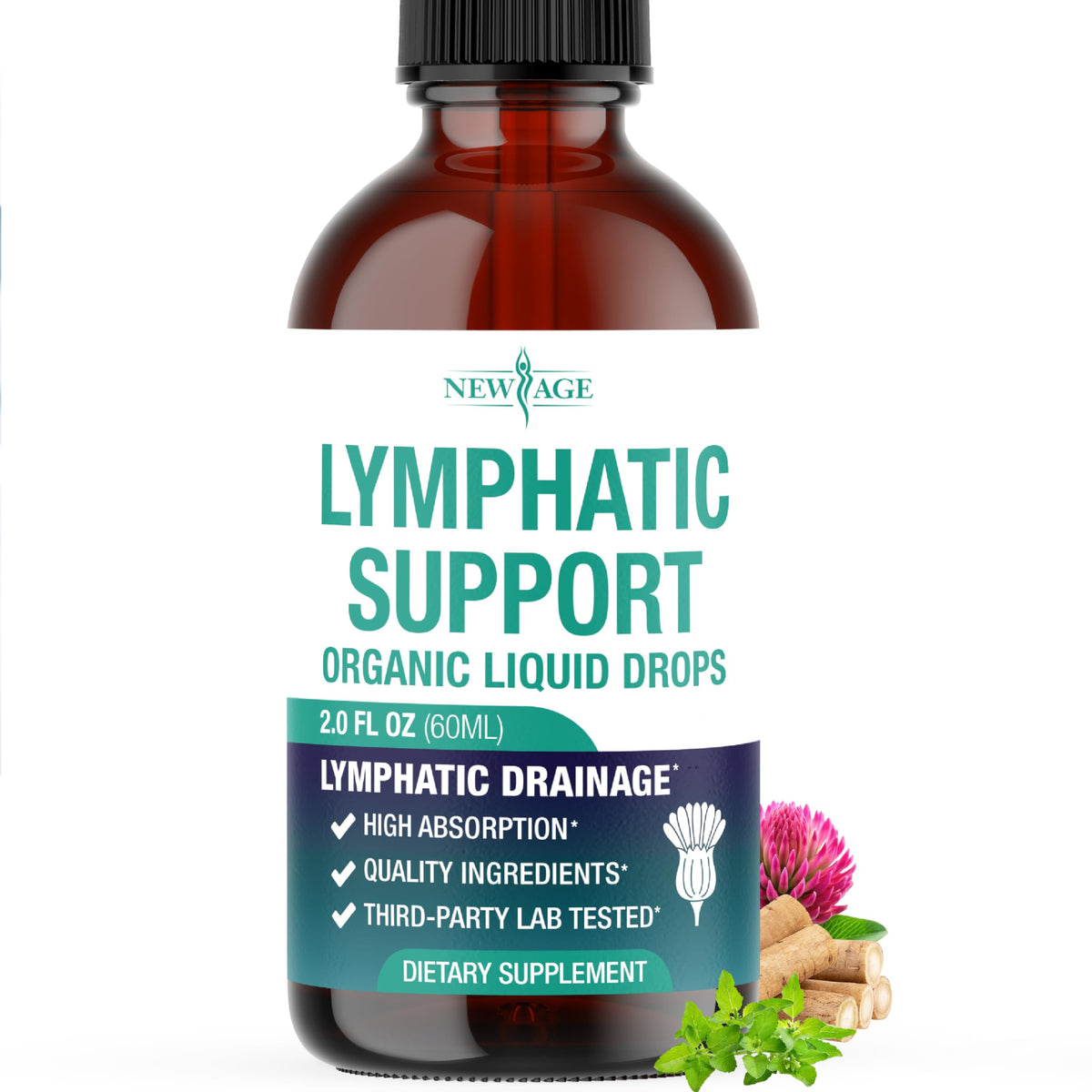 Organic Lymphatic Drainage Drops bottle and label