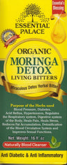 Organic Moringa Living Bitters bottle with moringa leaves and botanicals
