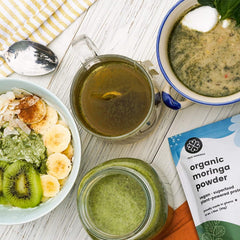 USDA Organic certification label with moringa powder