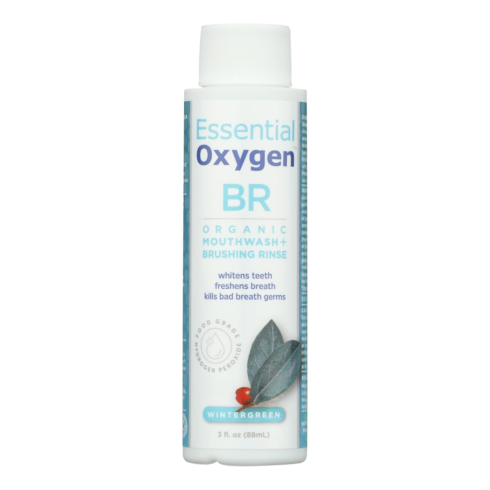 Organic Mouthwash (Brushing Rinse) Wintergreen Essential Oxygen 3 oz bottle