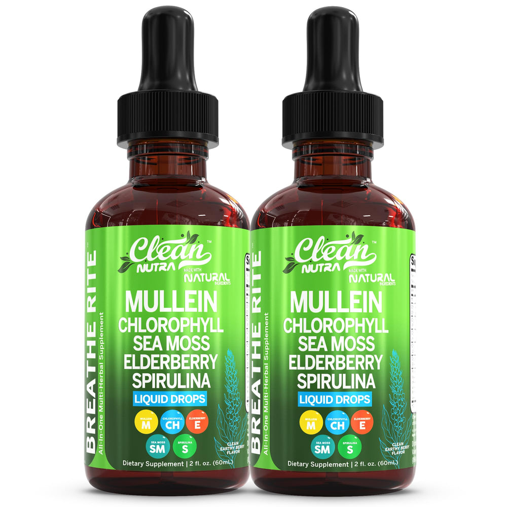 Bottle of Organic Mullein Drops with Chlorophyll and Sea Moss