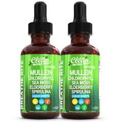 Bottle of Organic Mullein Drops with Chlorophyll and Sea Moss