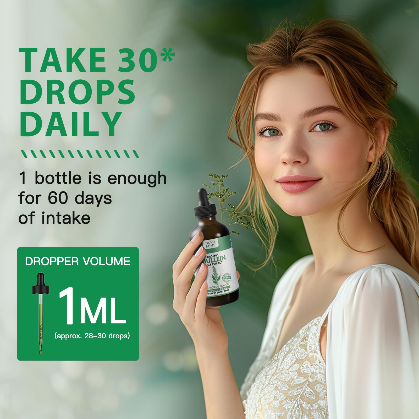 Organic mullein leaf tincture with licorice extract