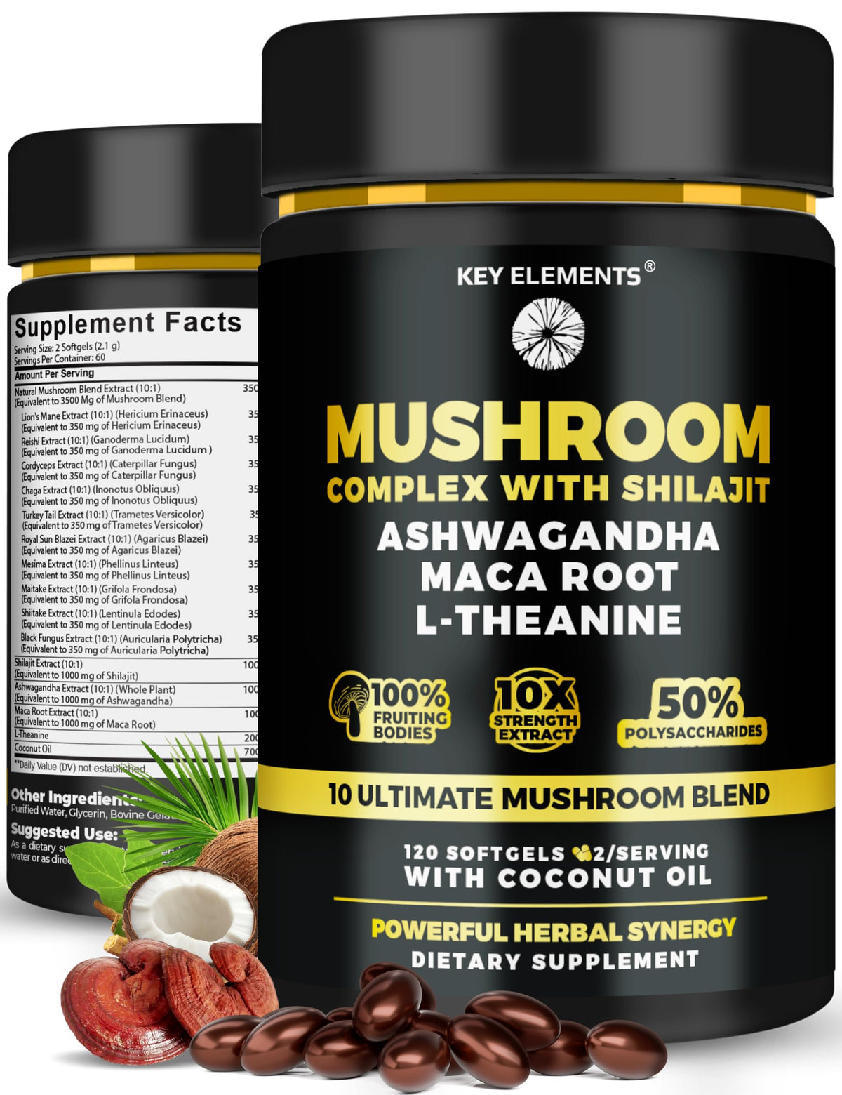 Hero image of Organic Mushroom Complex with Shilajit and Coconut Oil