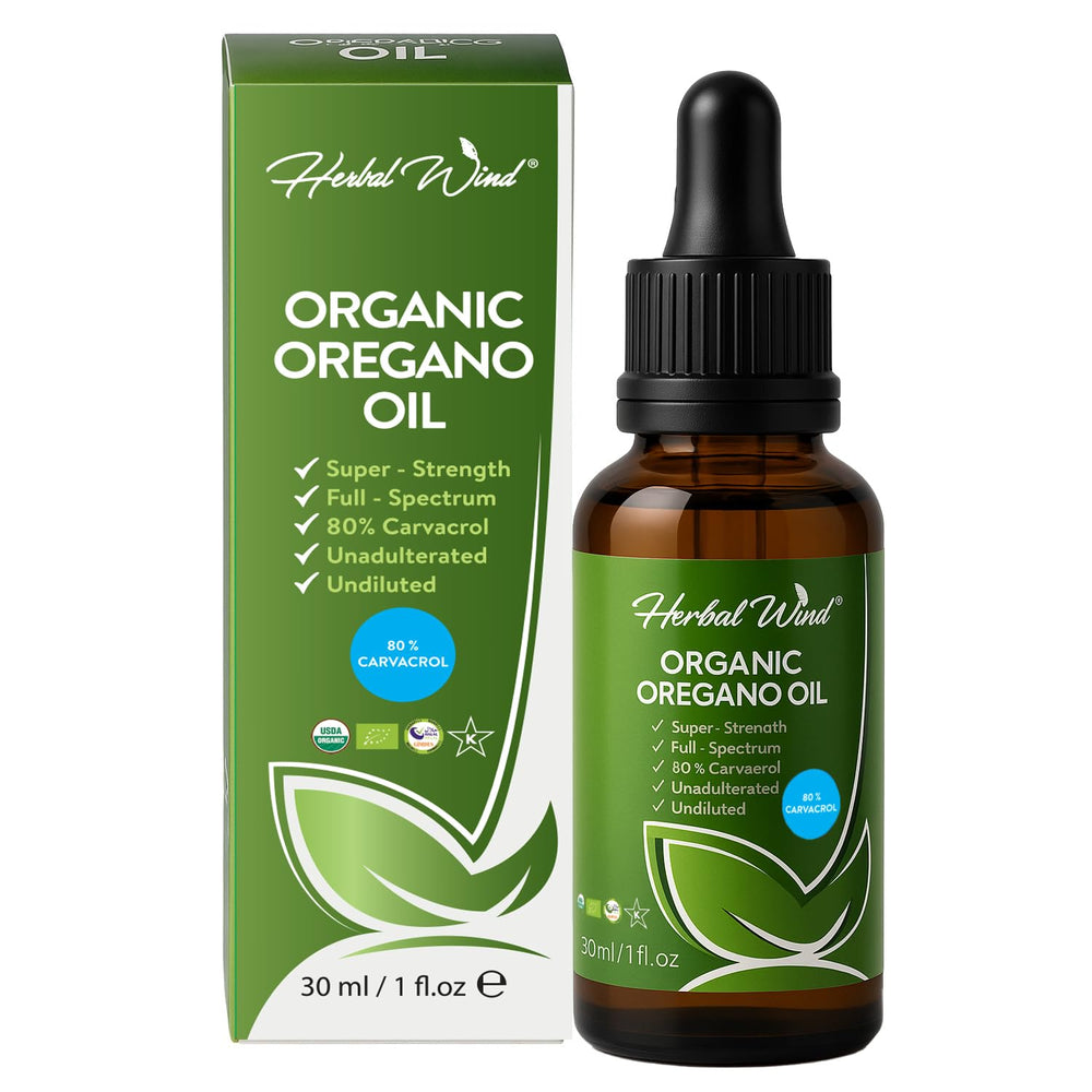 Front view of Organic Oregano Oil 1 FlOz bottle