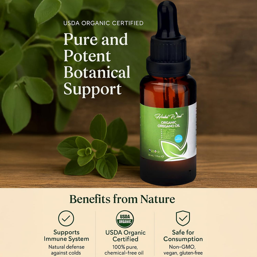 Side view of Organic Oregano Oil 1 FlOz bottle