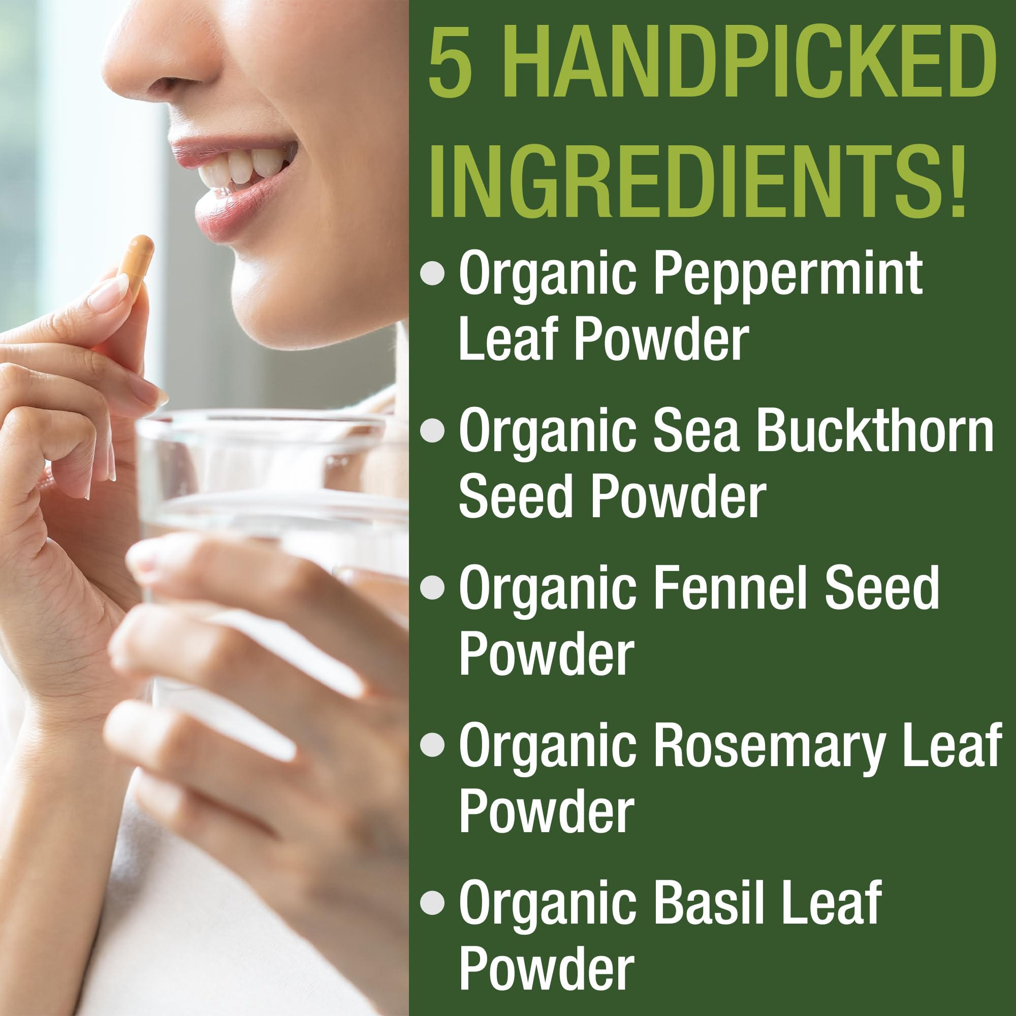 Organic peppermint leaf powder for IBS support