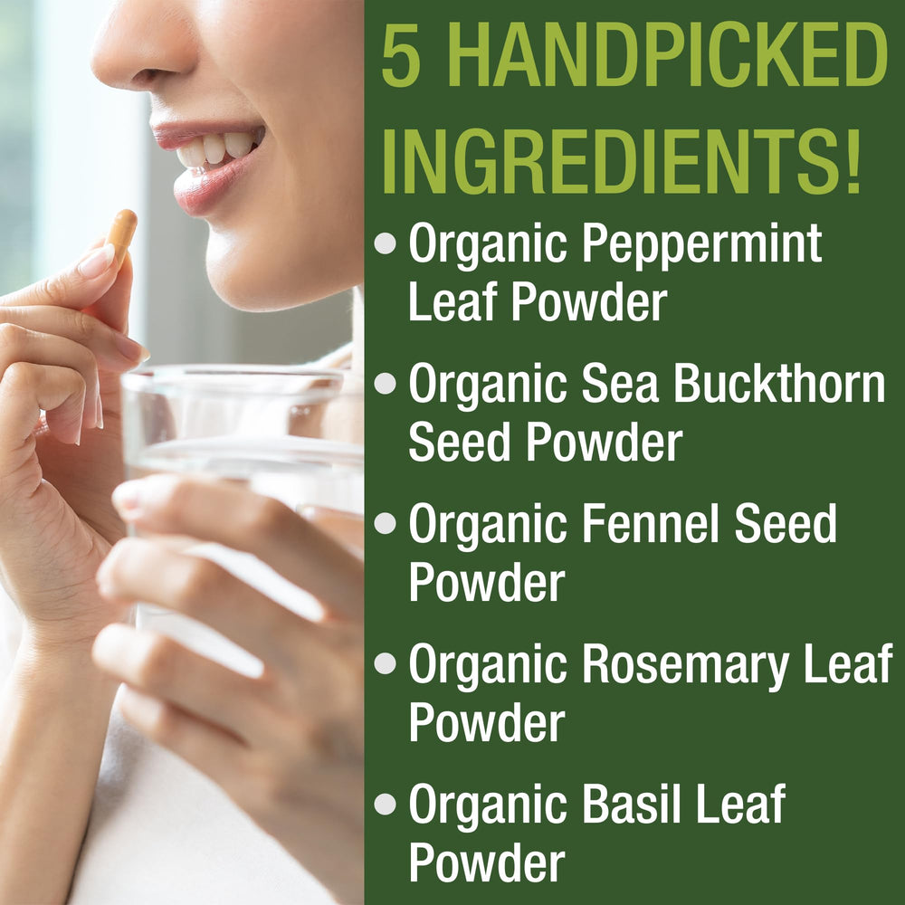 Organic peppermint leaf powder for IBS support