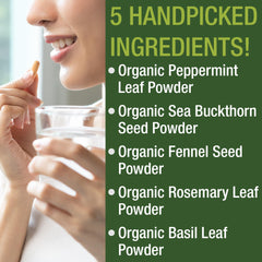 Organic peppermint leaf powder for IBS support