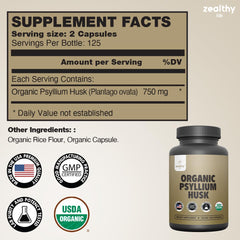 Back of bottle showing supplement facts and ingredients