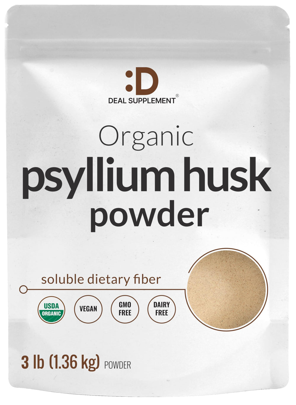 Packaging for Organic Psyllium Husk Powder 3lb