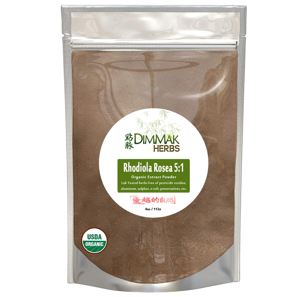 Organic Rhodiola Rosea powder extract 5:1 in resealable 112 g bag