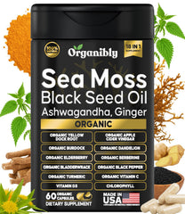Hero image of Organic Sea Moss Black Seed Oil Ashwagandha Capsules bottle
