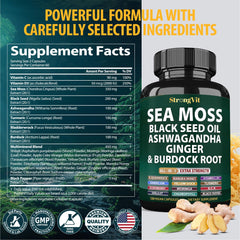 Organic Sea Moss capsules bottle, 120 count