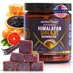 Front view of Organic Shilajit Gummies by NutroTonic