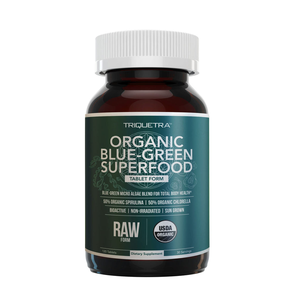 Bottle of Organic Spirulina & Chlorella Tablets (120 count)