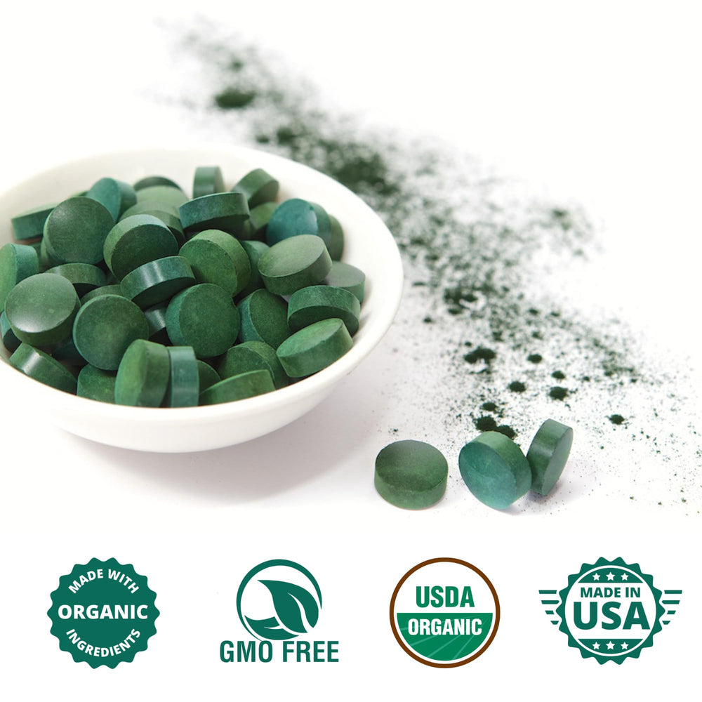 Premium spirulina and chlorella blend tablets