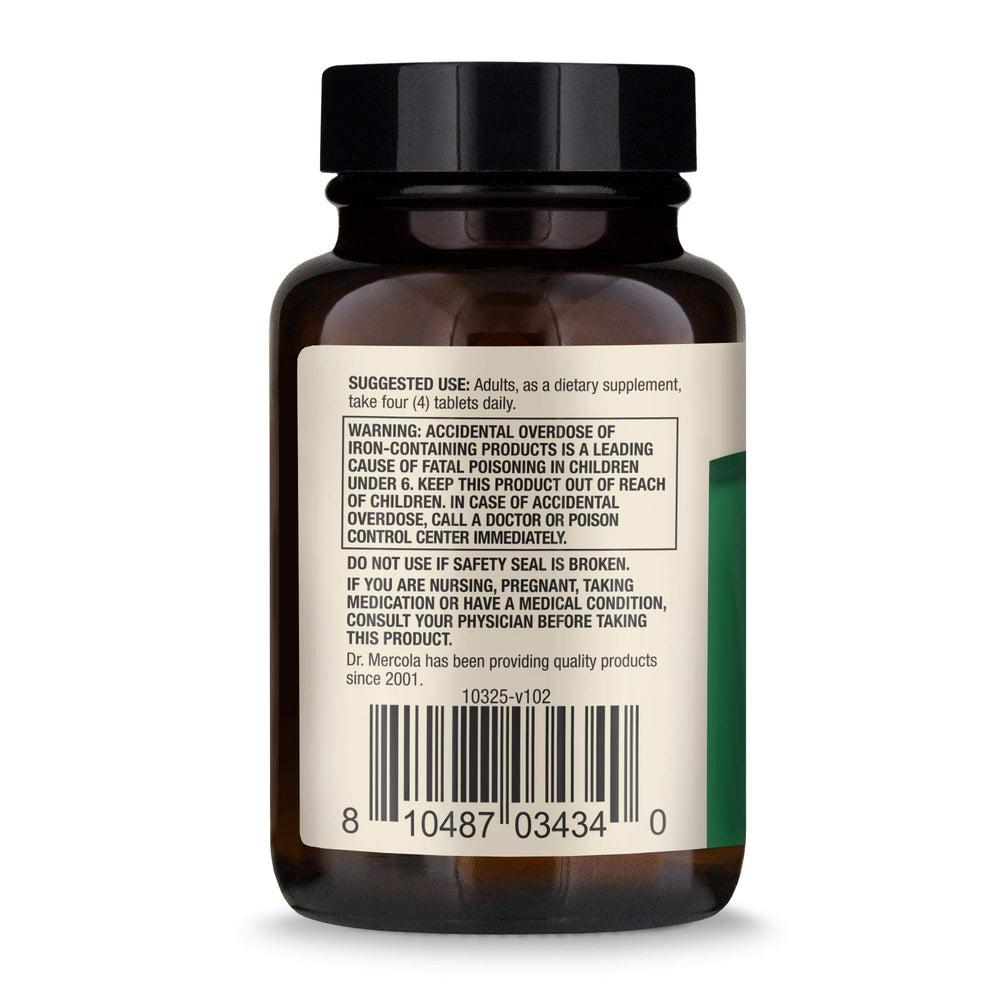 Spirulina tablets and packaging showing non-GMO gluten-free soy-free claim
