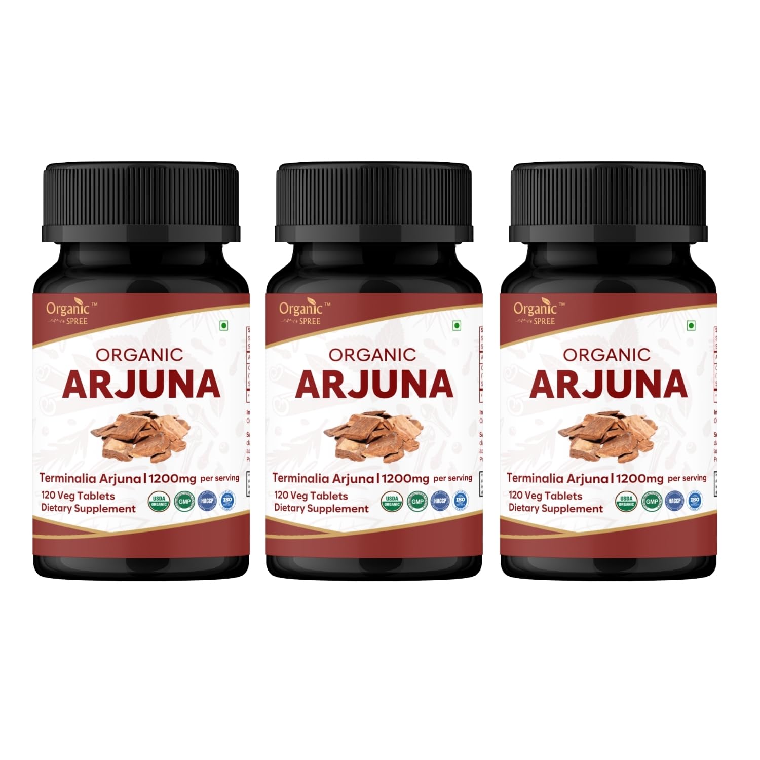 Organic Spree Arjuna 120 Tablets bottle front view