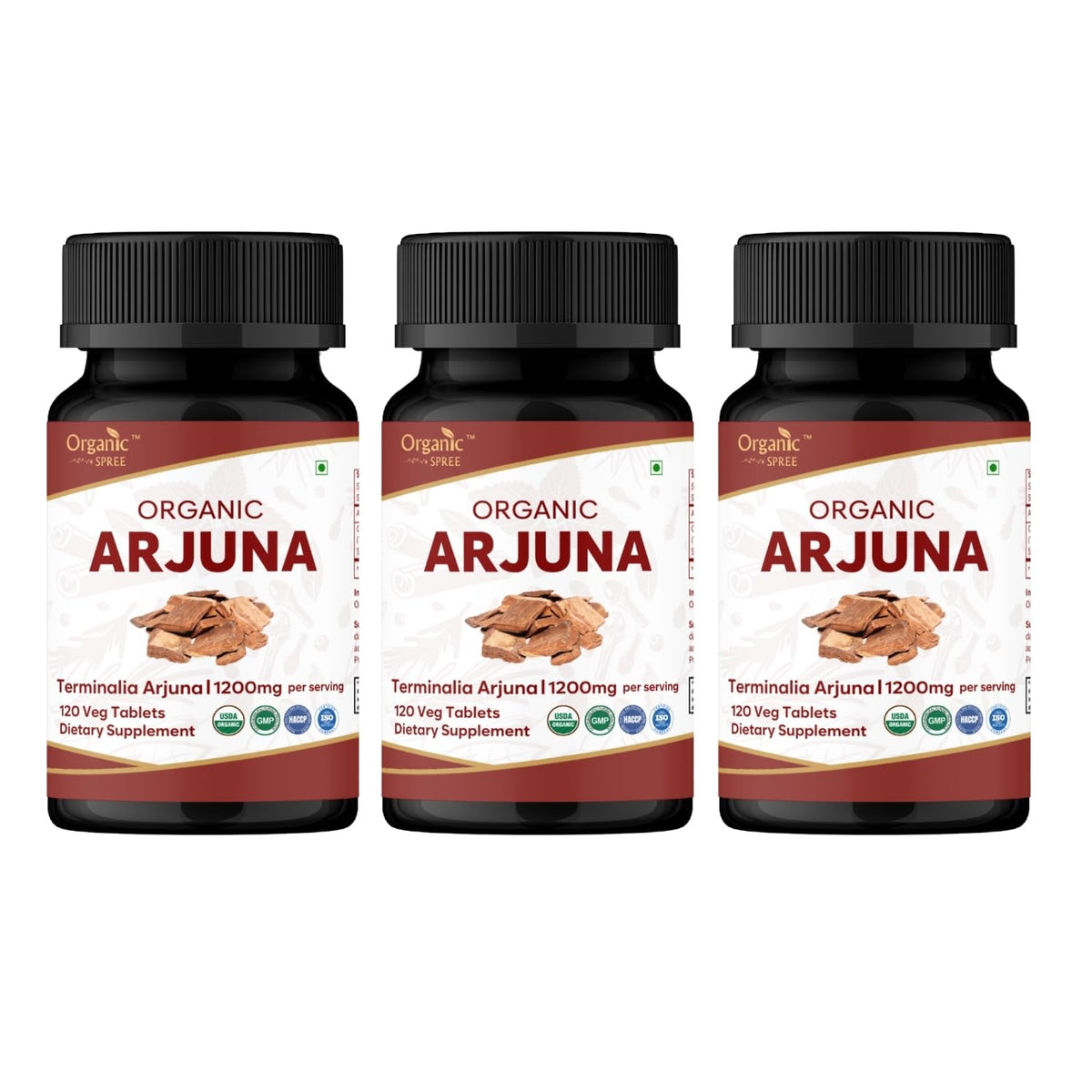 Organic Spree Arjuna 120 Tablets bottle front view