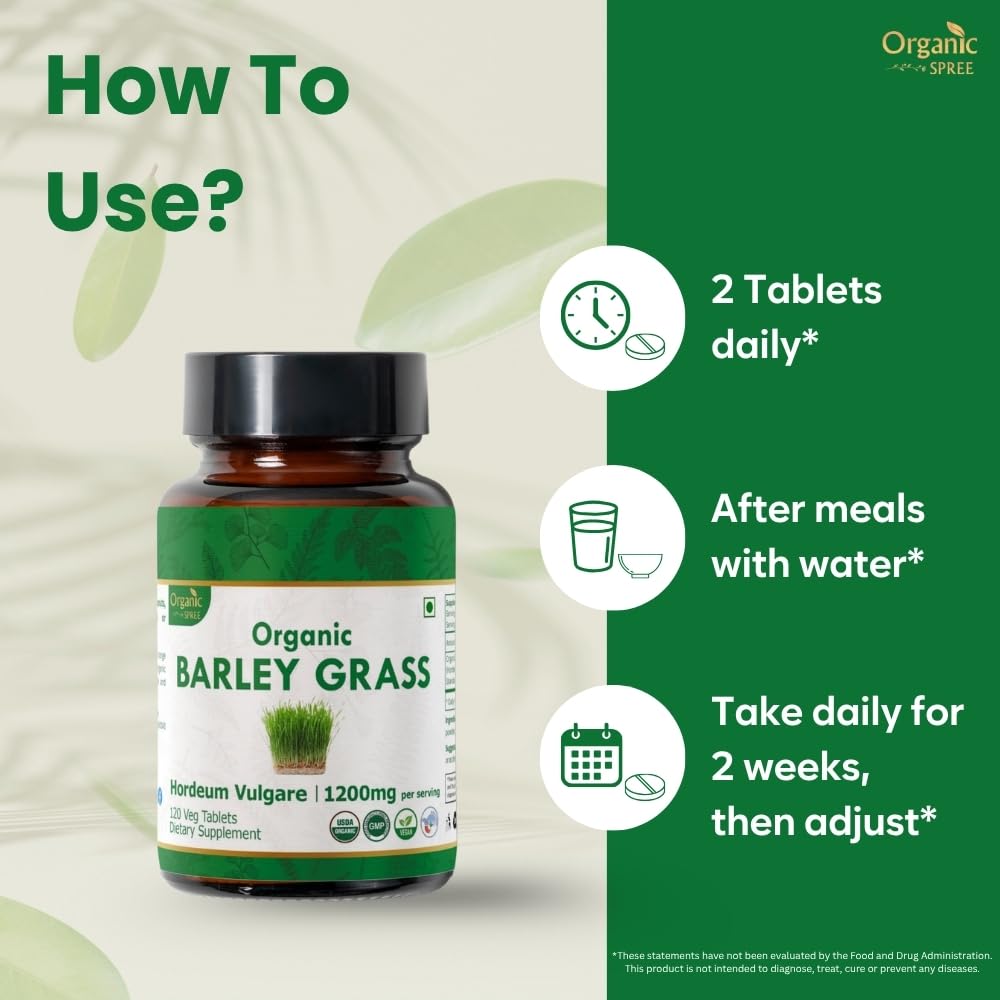 Ingredients: Organic barley grass in tablet form