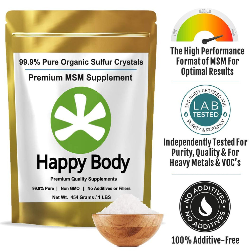 MSM crystals dissolving in water