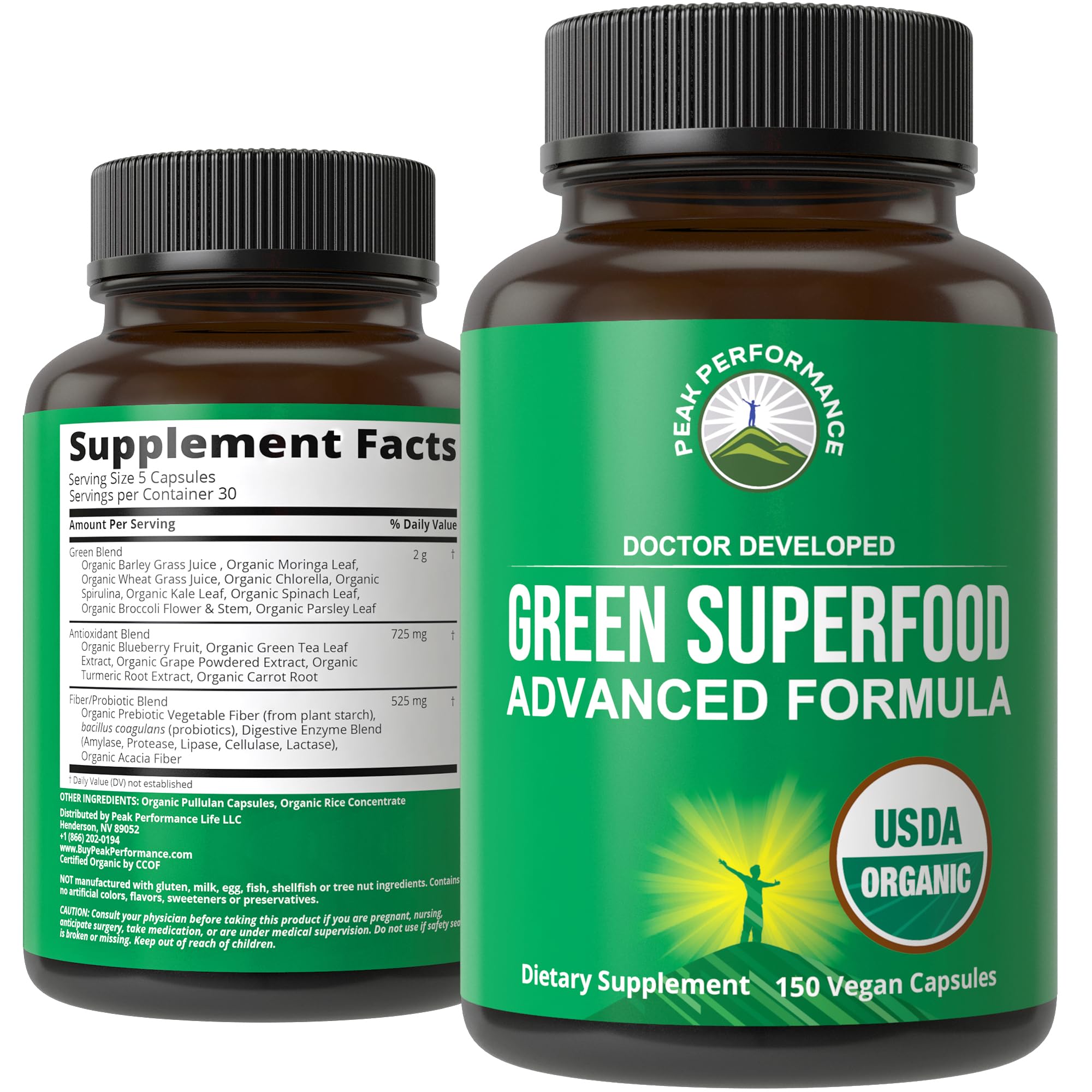 Organic Super Greens 150 Capsules packaging